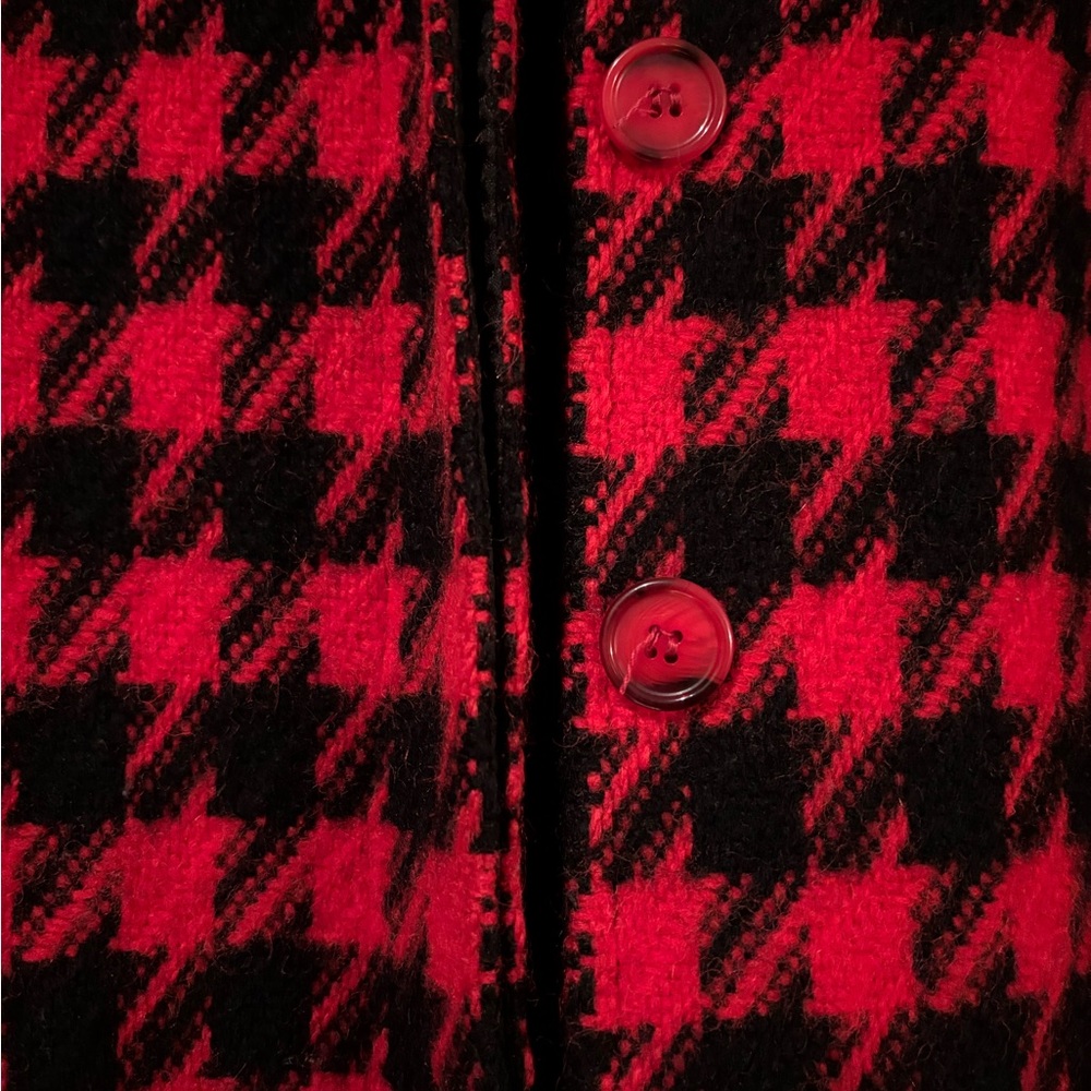 Vintage Pendleton Wool Jacket Red Black Houndstoo… - image 2